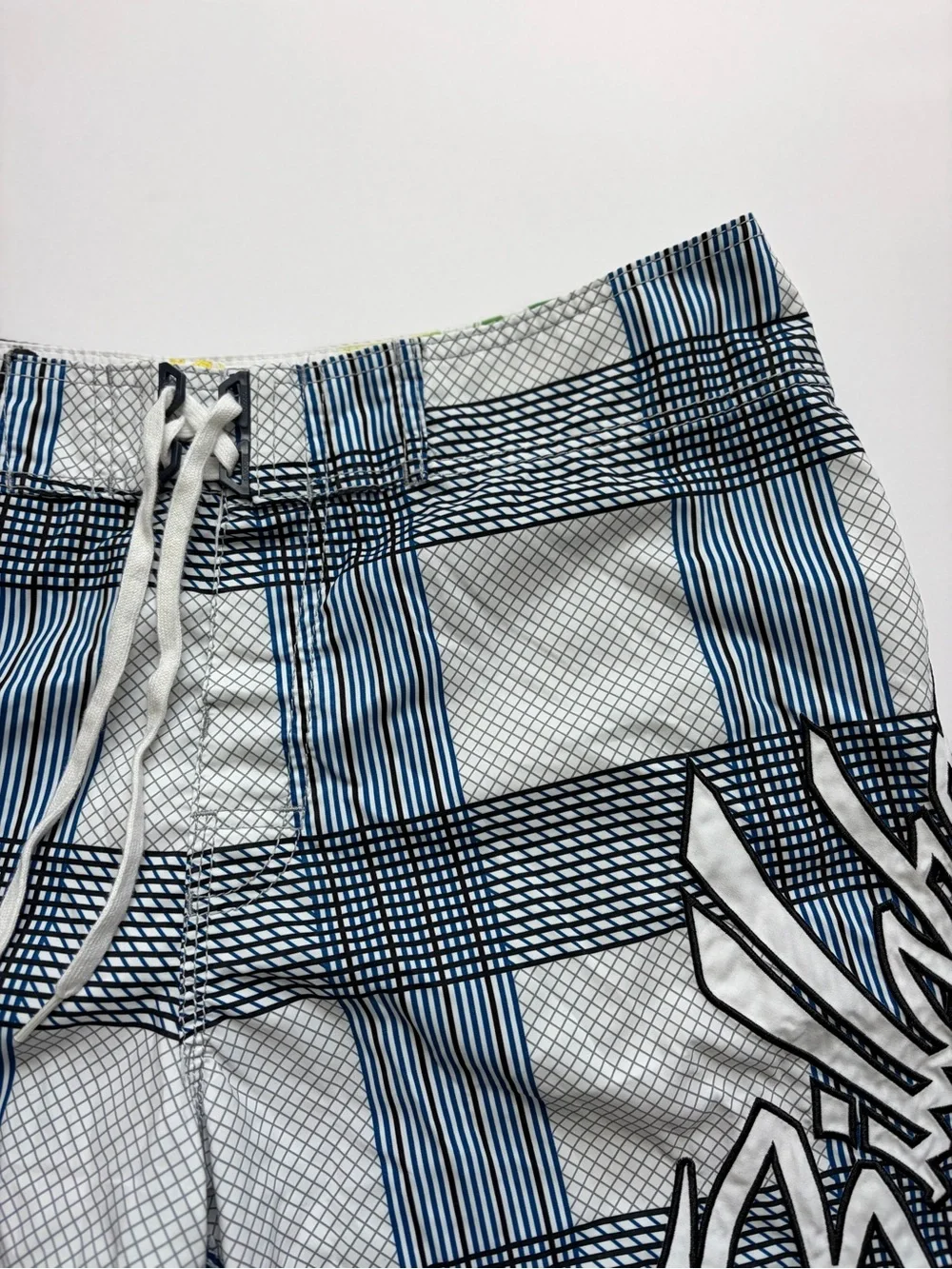 VTG Billabong Mark Occhilupo Men's Blue & White Plaid Swim Trunks